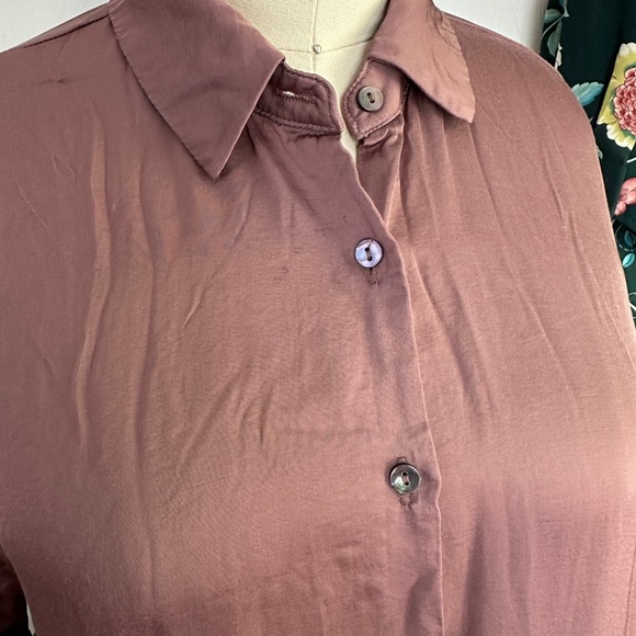 Olivaceous dark muted mauve shirt dress or long tunic - medium - Picture 3 of 5